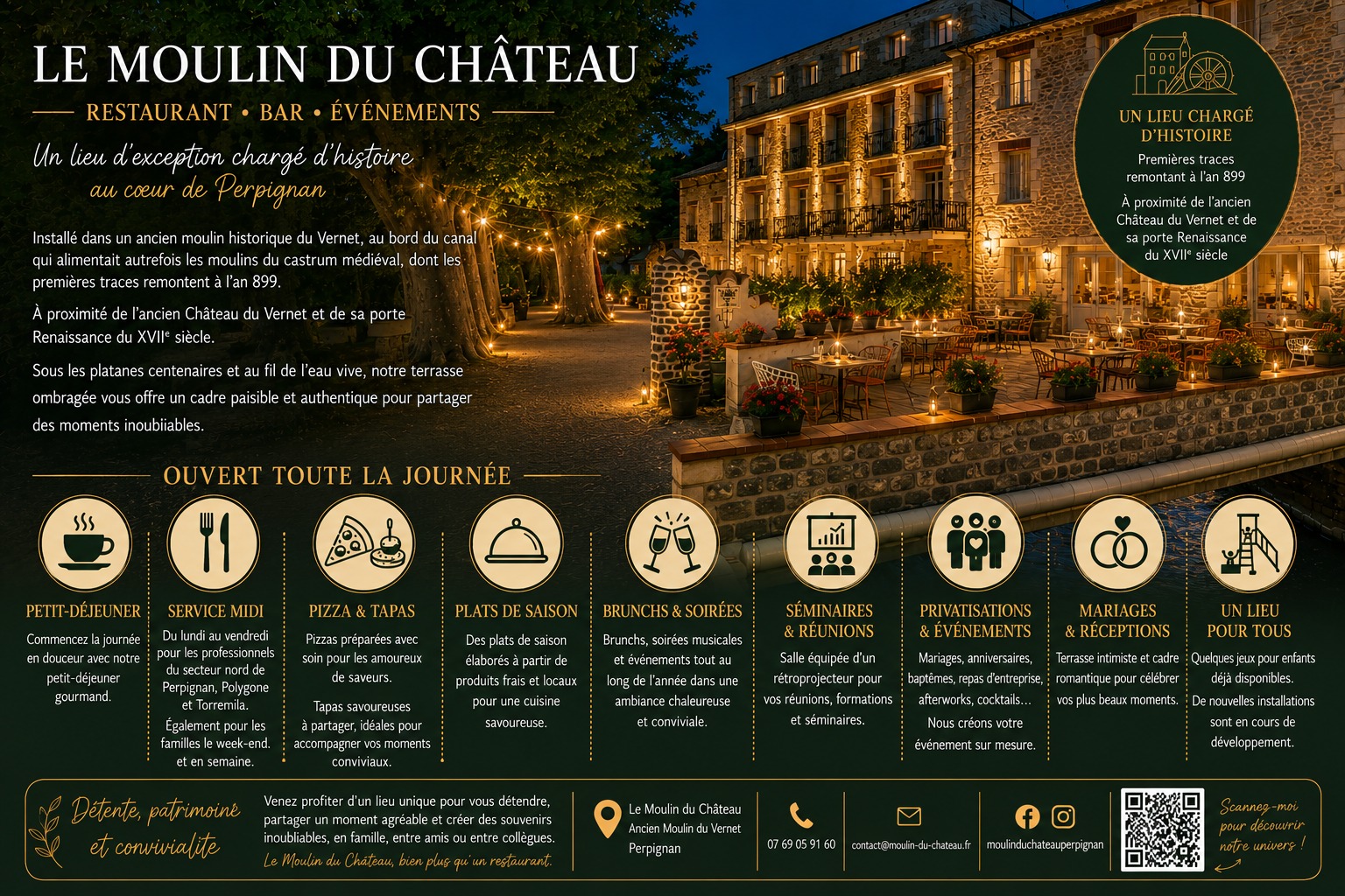 restaurant bar tapas le moulin du chateau perpignan